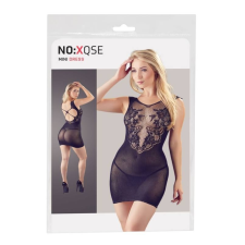 NO:XQSE NO:XQSE - virágos, necc betétes ruha tangával (fekete) fantázia ruha