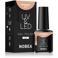 NOBEA UV & LED Nail Polish gél körömlakk UV / LED-es lámpákhoz fényes árnyalat Champagne #37 6 ml körömlakk