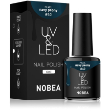 NOBEA UV & LED Nail Polish gél körömlakk UV / LED-es lámpákhoz fényes árnyalat Navy peon #40 6 ml körömlakk