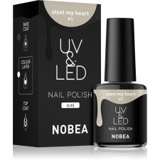 NOBEA UV & LED Nail Polish gél körömlakk UV / LED-es lámpákhoz fényes árnyalat Steel my heart #5 6 ml körömlakk