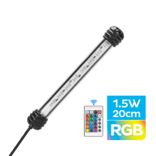 Nobleza | RGB akváriumi lámpa távirányítóval - 1,5 W, 20 cm akváriumlámpa