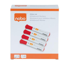 NOBO Glide 2mm Táblamarker - Piros (10 db / csomag) (1915266) filctoll, marker