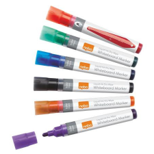 NOBO Táblamarker készlet, 1-3 mm, folyékonytintás, NOBO, 6 különböző szín filctoll, marker