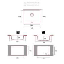  NODOR 4085 - Mosogatótálca NorGranite 55.40 1B BK fekete mosogatótálca