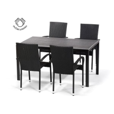 Noela Rattan kerti bútor garnitúra VIKING L II. 1 asztal + 4 szék kerti bútor
