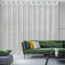  Noelia fényáteresztő függöny fényes cérnával átszőtt csíkos anyagból Fehér 300x250 cm lakástextília