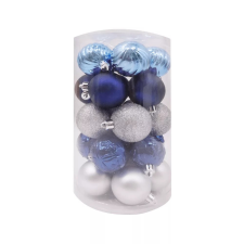 Noelle ezüst-kék karácsonyi gömbök – 25 db-os szett karácsonyfadísz