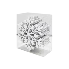 Noelle fehér-ezüst csillogó hópehely karácsonyfadísz – 12 db-os szett karácsonyfadísz