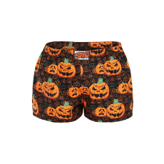  női bő szárú boxeralsók Styx art klasszikus gumipánt halloween tök (K1755) S