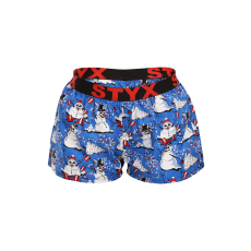  Női bő szárú boxeralsók Styx art sportos gumipánt karácsonyi hóemberek (T1751) XXL