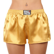  női bő szárú boxeralsók Styx klasszikus gumipánt szatén arany (L685) L