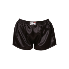  Női bő szárú boxeralsók Styx klasszikus gumipánt szatén fekete (L960) XL