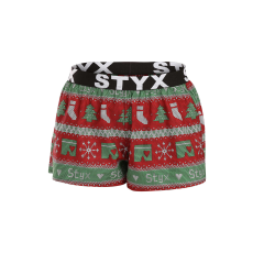  Női bő szárú boxeralsók Styx művészet sportos gumipánt karácsonyi kötött (T1658) XL
