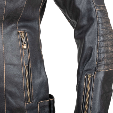  Női bőr motoros kabát W-TEC Lecia barna S motoros kabát