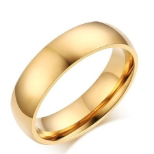 Női jegygyűrű, karikagyűrű, klasszikus stílusú, rozsdamentes acél, arany színű, 10-es méret gyűrű