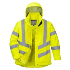  Női jól láthatósági téli kabát, sárga, méret: XL láthatósági ruházat