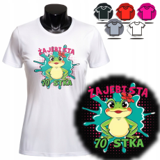  NŐI NYOMTATOTT PÓLÓ - AJÁNDÉK SZÜLETÉSNAPI BÉKA 70 ÉVES - XS