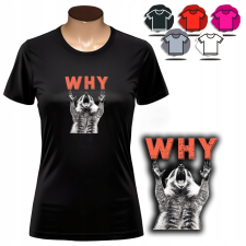 NŐI NYOMTATOTT PÓLÓ - DESIGN WHY RACCOON LAMENT - M női póló
