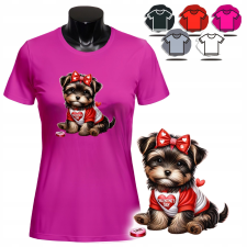 NŐI NYOMTATOTT PÓLÓ - KUTYAFAJTA SHI TZU SZÍV DESIGN - XS női póló