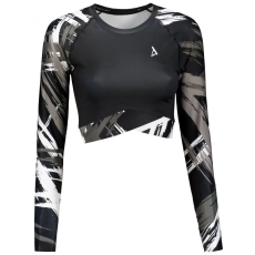 Női prémium, hosszú ujjú funkcionális crop felső ALTISPORT VOJ/ALW039TR04 FEKETE-FEHÉR méret: XXL