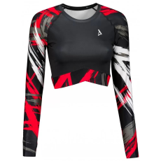  Női prémium, hosszú ujjú funkcionális crop felső ALTISPORT VOJ/ALW039TR04 FEKETE PIROS méret: XS
