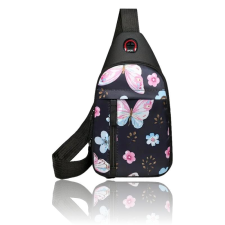  NŐI TESTTÁSKA-VIRÁGOS- PILLANGÓS-FEKETE- kézitáska és bőrönd