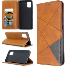  Nokia 2.4, Oldalra nyíló tok, stand, geometria minta, Wooze DesignBook, sárga tok és táska