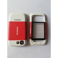 Nokia 5300 elő+akkuf, Előlap, piros mobiltelefon, tablet alkatrész