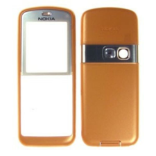Nokia 6070 elő+akkuf, Előlap, narancs mobiltelefon, tablet alkatrész