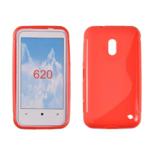 Nokia Lumia  620, Szilikon tok, S-Case, piros tok és táska