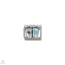 Nomination &quot;Baba láb kék szívvel&quot; charm - 330204-30 - 330204-30 medál