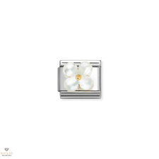 Nomination &quot;Fehér gyöngyház virág&quot; charm - 030521-02 medál