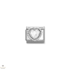 Nomination &quot;Fehér szív&quot; charm - 330605-016 medál