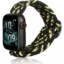 Noname Beline Apple Watch Textil Óraszíj 38/40/41mm Fekete/Lime (5904422919948) okosóra kellék