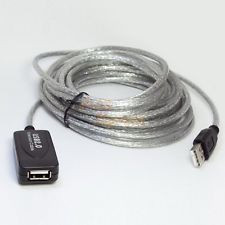 Noname USB 2.0 hosszabbító kábel 10m erősítős Grey kábel és adapter