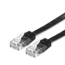 Noname VALUE - UTP CAT6 lapos kivitel, Fekete 0.5m kábel és adapter