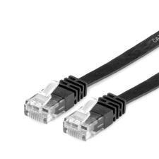 Noname VALUE - UTP CAT6 lapos kivitel, Fekete 3 m kábel és adapter