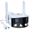 Nonbrand 180 fokos kétlencsés kamera 4 MP Ai Human Detect H.265 Full Color Night Vision 2.4G Wifi videó megfigyelő kamera IP 2K,  iCSee APP