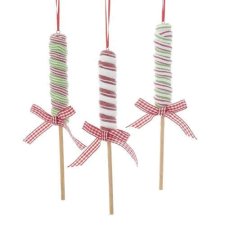 Nonbrand 3 díszből álló készlet nyalóka minta, 9 cm, Agyagtészta, többszínű karácsonyfadísz
