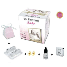 Nonbrand BabyBox - Fülbevaló - rózsaszín kővel - arany szín 2mm fülbevaló