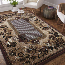 Nonbrand BCF Alfa 01 Virágmintás Szőnyeg - Barna - 200x300 cm lakástextília