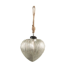 Nonbrand CLEEF.6GL3877 Üvegszív függődísz, 7x4x8cm karácsonyfadísz