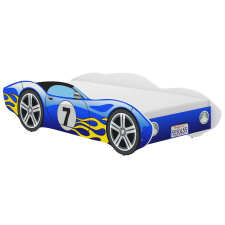 Nonbrand CORVETTA autós gyerekágy 140x70cm + ajándék matrac, kék-fehér ágy és ágykellék
