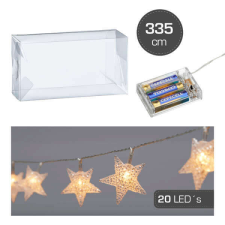 Nonbrand Csillag alakú ledes fényfűzér - 20 led - 335 cm karácsonyfa izzósor