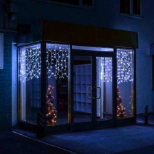Nonbrand Esőberendezés, kékfüggöny, összekapcsolható, 132 led 3 m x 1 m karácsonyfa izzósor