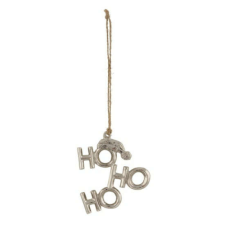 Nonbrand Geh.22102483 Fém függődísz, Ho-Ho-Ho 9x8cm, ezüst karácsonyfadísz