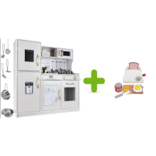 Nonbrand Játék Gyerekkonyha fából tartozékokkal + kenyérpirítós fából konyhakészlet