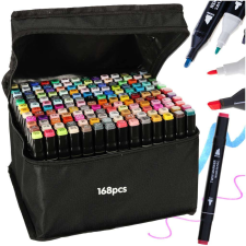 Nonbrand Kétoldalas alkoholos filctollak tokban 168 db filctoll, marker