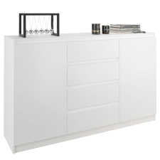 Nonbrand Komód 4 fiók  2 ajtó R160-S4 - fehér bútor