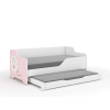 Nonbrand LILU gyerekágy laminált fronttal 160x80cm matraccal és ágyazható ágyneműtartóval bele 140x70 cm matraccal - hercegnős